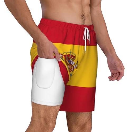 Short de bain imprimé drapeau espagnol pour homme de taille standard idéal pour l'été - 3