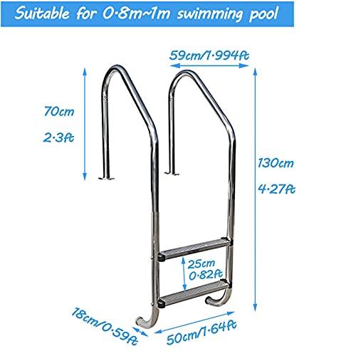 Escalera para Piscina de Acero Inoxidable 2 Peldaños miniatura 7