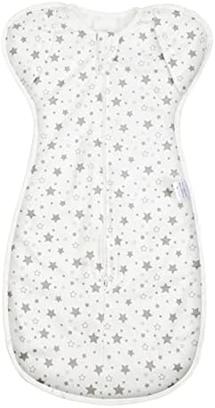 MOXTOYU Baby Swaddle Blanket, 100% Cotton 0.5 Tog Baby Swaddle Wrap Newborn, Arms Up Baby Transition Swaddle, Adjustable Sleeves Baby Sleeping Bag with 2-way Zipper, Gift for Birthday to Newborns 0-6M