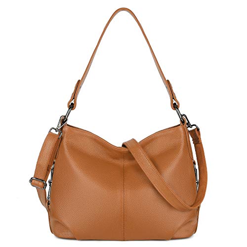 Image of YALUXE Women's Real Leather Shoulder Bags Hobo Handbag Purse Crossbody Bag