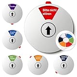 Büro Türschild 6 Optionen Bitte nicht stören, In einem Meeting, Im Homeoffice, Nicht im Büro, Bin gleich zurück, Bitte klopfen, Geschäfts-Statusanzeige für den Arbeitsplatz, 15 cm Silber 1 Stück