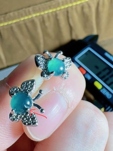 R2M-0372訳あり 天然本翡翠《本物保証》 藍水翡翠ピアス5.0mm 一点物 魔除け 昇進 成功 風水 金運 財運 幸運 幸福 縁起物 パワーストーン