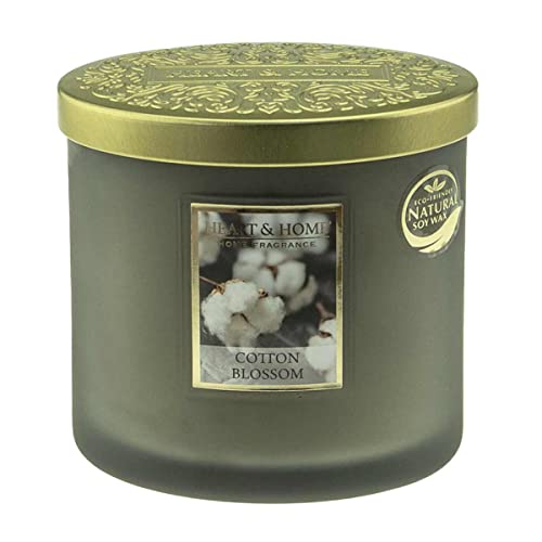 Bougie parfumée ellipse Heart & Home Fleur de coton 220g 40h
