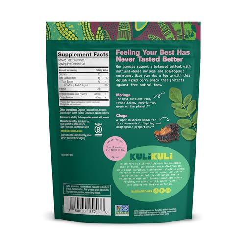 Image of Kuli Kuli Super Energy Gummies - Energy Supplements with Moringa, Caffeine-Free Natural Energy Booster - 60 Non-GMO, Gluten-Free Moringa Gummies