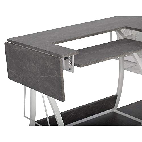 Sew Ready Pro Stitch Sewing Machine Table with Wire Mesh Drawers, Desk for Hobby, Craft Table and Computer Desk, Home Office in White /Cement Gray , 56.75" W - Thumbnail 7