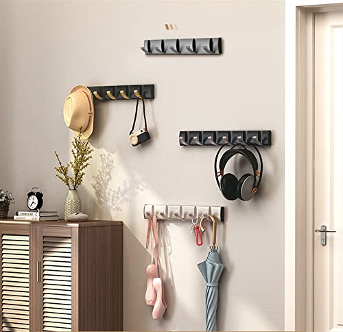 Wand-Kleiderbügel, 5 Licht, luxuriöser, unsichtbarer, Faltbarer Handtuchhalter im europäischen Stil, Wandhaken-Aufhänger für Badezimmer, Küche, Schlafzimmer, Flur, schwarzgoldene Kleiderhakenleiste (