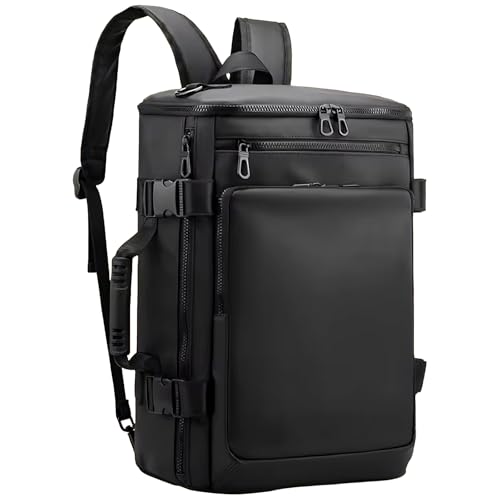 Mochila Executiva Grande Para Viagem Trabalho ou Dia a Dia com Compartimento Para Notebook e Alças Ajustáveis Masculina e Feminina Modelo 2 em 1 Bolsa Mala de Mão em Couro Sintético 45x30x17