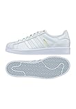 Fersenschutz mit Trefoil Logo adidas Superstar Foundation, Unisex-Erwachsene Sneakers, Weiß (Ftwr White/Ftwr White/Ftwr White), EU 44 2/3