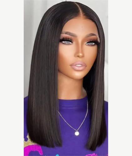 Perruque cheveux humains certifiés de qualité supérieure bob court lisse 13x4