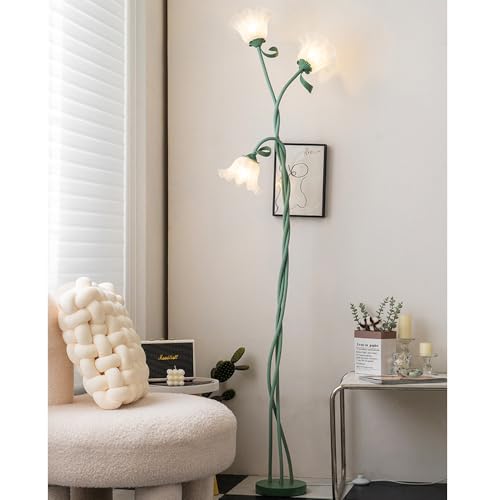 Lampadaire fleuri pour salon et coin bureau avec col de cygne ajustable