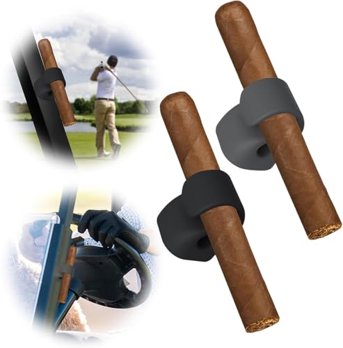 Magnetic Holder, 2 Pack Golf Cart Accessories, Adjustable Design Fits 20 to 70 Ring Gauge-Convenient Magnetic Clip Mount with Metal Pads for Golfing, Grilling, Travel & Outdoor Adventures,Gray + Black