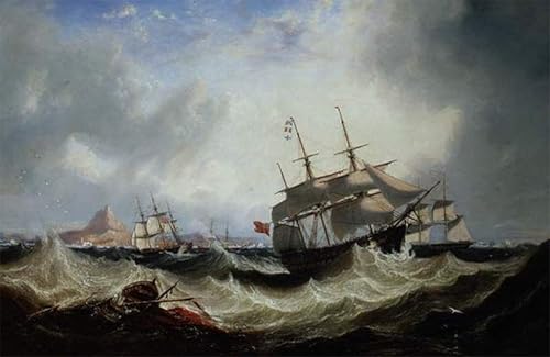 Tableaux Modernes Expédition au large de Gibrin Johncarmichael ZHAOSHAN 60x90cm Déco