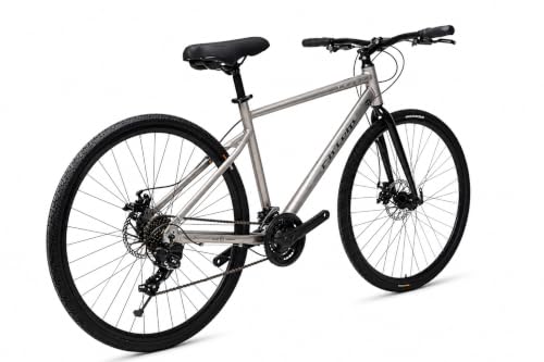 Image of FitTrip Legend 700c Cycle for Men | 7 Speed 6061 Alloy Hybrid Cycle 7 Geared Bicycle for Men | Rigid Fork & Dual Disc Brake | Slim Tyre Cycle for Men and Women with Kenda 700x25C Tyres (Desert Myst)