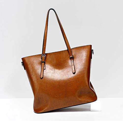 Image of Women's Vintage Large PU Leather Travel Handbag Hobo Bag Shoulder Bag Sling Bag Cross Body Bag Brown