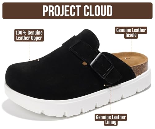 Image of 100% Genuine Leather Platform Clogs for Women - Fall Shoes for Women 2026