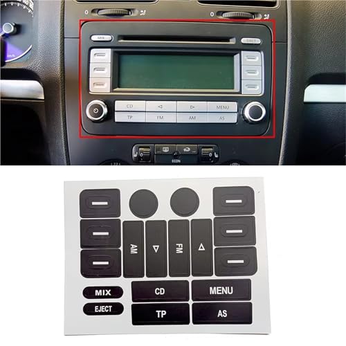 Autocollant Bouton Commande Audio VW Golf Jetta Passat : Solution Touche Usée Menu Multimédia