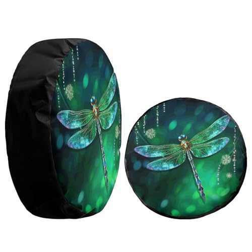 Image of Delerain Dragonfly Spare Tire Covers Waterproof Dust-Proof Spare Wheel Cover Universal Fit for Trailer, RV, SUV, Truck and Many Vehicle (17 Inch for Diameter 31 inch-33 inch)