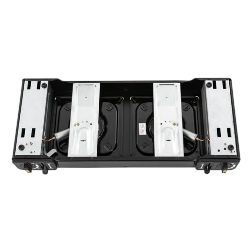 Réchaud de camping 2 feux stable avec plaque de cuisson GPL - 8