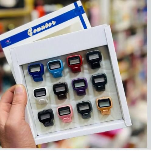 Tasbih Ring For GIFT Mini Hand Tally Counter, Finger Ring Digital Counting Machine 12 Pieces, Multicolour Hand Tasbih Tally Digital Counter for Muslims Muslim Thasbeeh (1)