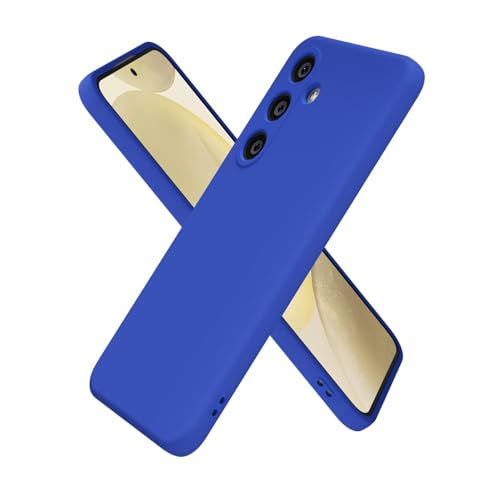 oakxco for Samsung Galaxy S24 Case Silicone, Ultra Slim Thin Phone Case for Women Girls, Plain Solid Color Minimalist Aesthetic Cute Girly Design, Soft Rubber Gel TPU with Camera Cover, Royal Blue