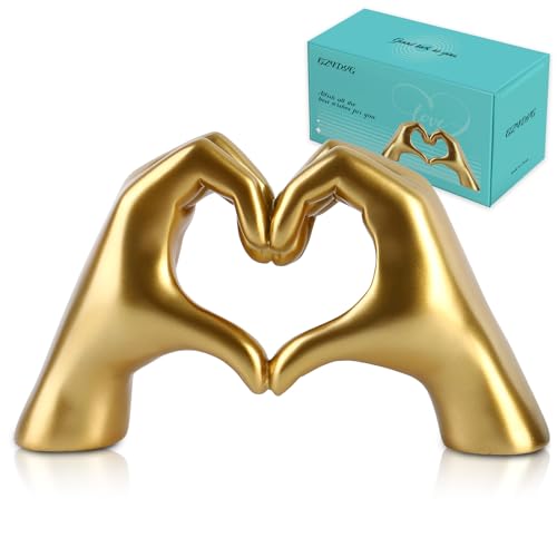 GZVDYG Large Gold Heart Hands Statue Birthday Gifts Merch for Women Girls