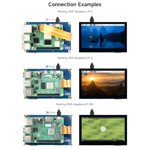 Image of waveshare 4.3inch Capacitive Touch Display Compatible with Raspberry Pi 5 /4B /3B+ /3A+ /3B /2B /B+ /A+ /CM3 /3+ /4 800x480 Resolution IPS Wide Angle MIPI DSI Interface