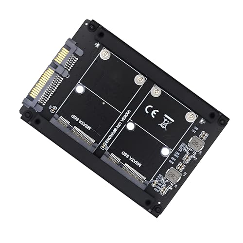 Image of Dual MSATA Mini-SATA SSD Card JBOD Raid0 Span Bridge to 2.5inch SATA Combo HDD Disk Drive Enclosure