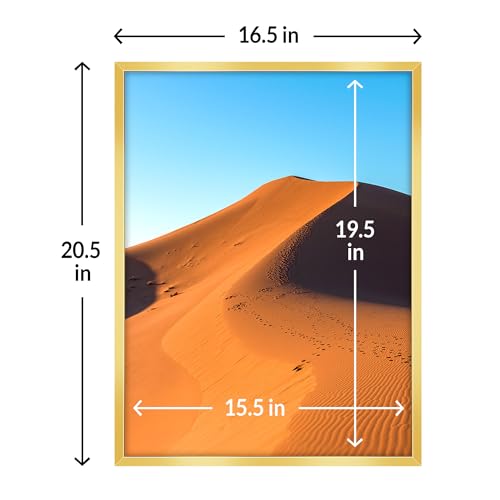 Image of LaVie Home 16x20 Picture Frame for Wall Display, 16x20 Gold Picture Frame with HD Plexiglas, 16 x 20 Poster Frame 1 Pack, Display Frame for Vertical or Horizontal, Classic Collection