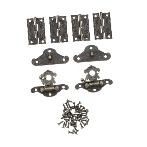 Gadpiparty Hasp Hinge Set Antique Case Hinge for Decorative Wooden Box with Screws