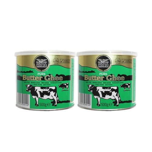 Heera's Butter Ghee 500G Traditional and Authentic Ghee, Vegan Product of India Pack of 2
