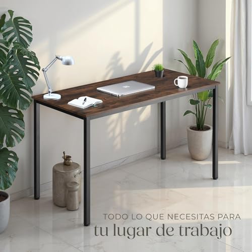 Miniatura 7 de Tectake 800991 Escritorio Para Ordenador, Mesa Para Despacho, Mueble De Oficina, Mesa Ejecutiva Estilo Industrial Madera Industrial Oscura, Rústica