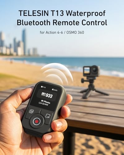 Image of TELESIN T13 Remote for DJI Osmo Action 6 /5 Pro /4 & Osmo 360 | for DJI Osmo Action 6 /5 Pro /4 and Osmo 360 - Waterproof Remote with 1.4 inch HD Screen, 50m Wireless Range and 8H Battery