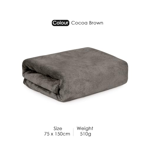 Image of HOUSSE Premium Microfiber Bath Towel - Extra Large 75x150cm Quick Dry Towels for Women Men & Kids | Super Soft Plush 550 GSM | Ultra Absorbent for Home Swimming Sports & Travel (Cocca Brown)