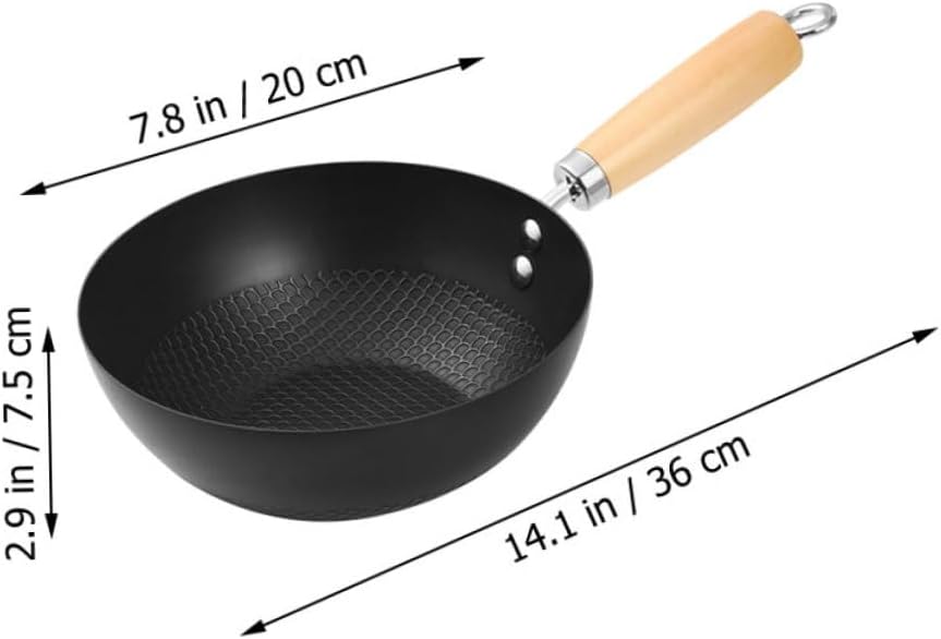 KICHOUSE Nonstick Frying Pan Traditional Wok for Gas Stove Versatile Kitchen Cookware for Frying Boiling Steaming Handle Easy to Clean