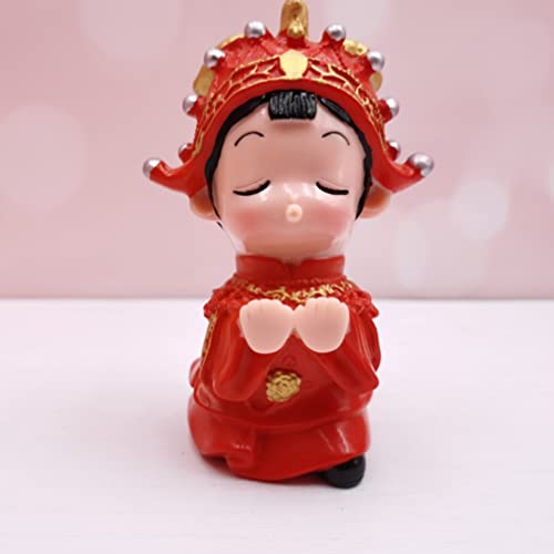 Ganazono 1 Pair Chinese Traditional Wedding Couple Figures Statue Wedding Kissing Couple Sculpture Valentines Day Gift #TOP6