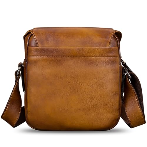 IVTG Genuine Leather Messenger Bag for Men Crossbody Shoulder Bag Satchel Casual Sling Daypack Work Business Daily Purse3