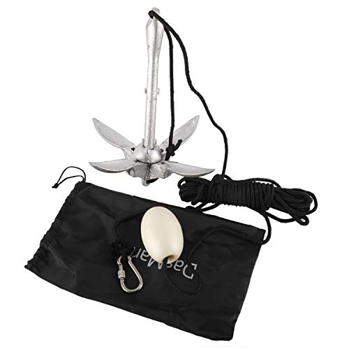 DasMarine Galvanized 3.3Ibs Kayak Anchor Kit with 40 ft Marine Rope
