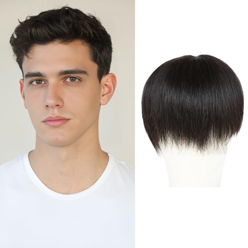 Meiverah Echthaar Top Haarteil Männer 14 x 20 cm