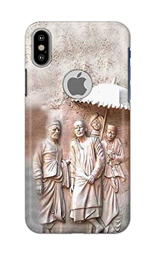 Image of Printed Hard Back Cover Case for Apple iPhone X | iPhone 10 | iPhone Xs | iPhone 10s Logo View Back Cover (Sai Baba) -1803