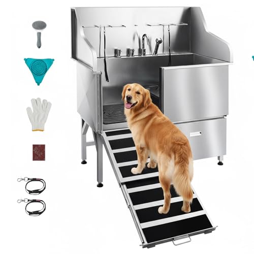 Vevor Stainless Steel Dog Bath Tub with Storage
