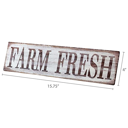 Barnyard Designs 'Farm Fresh' Retro Vintage Metal Tin Bar Sign, Decorative Wall Art Signage, Primitive Farmhouse Country Kitchen Home Décor, 13.75" X 5" #TOP2