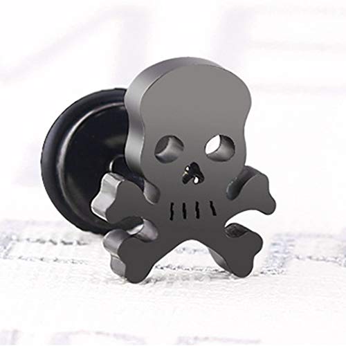 Stainless Steel Gothic Skull Bone Skeleton Biker Cocktail Party Halloween Stud Earrings2