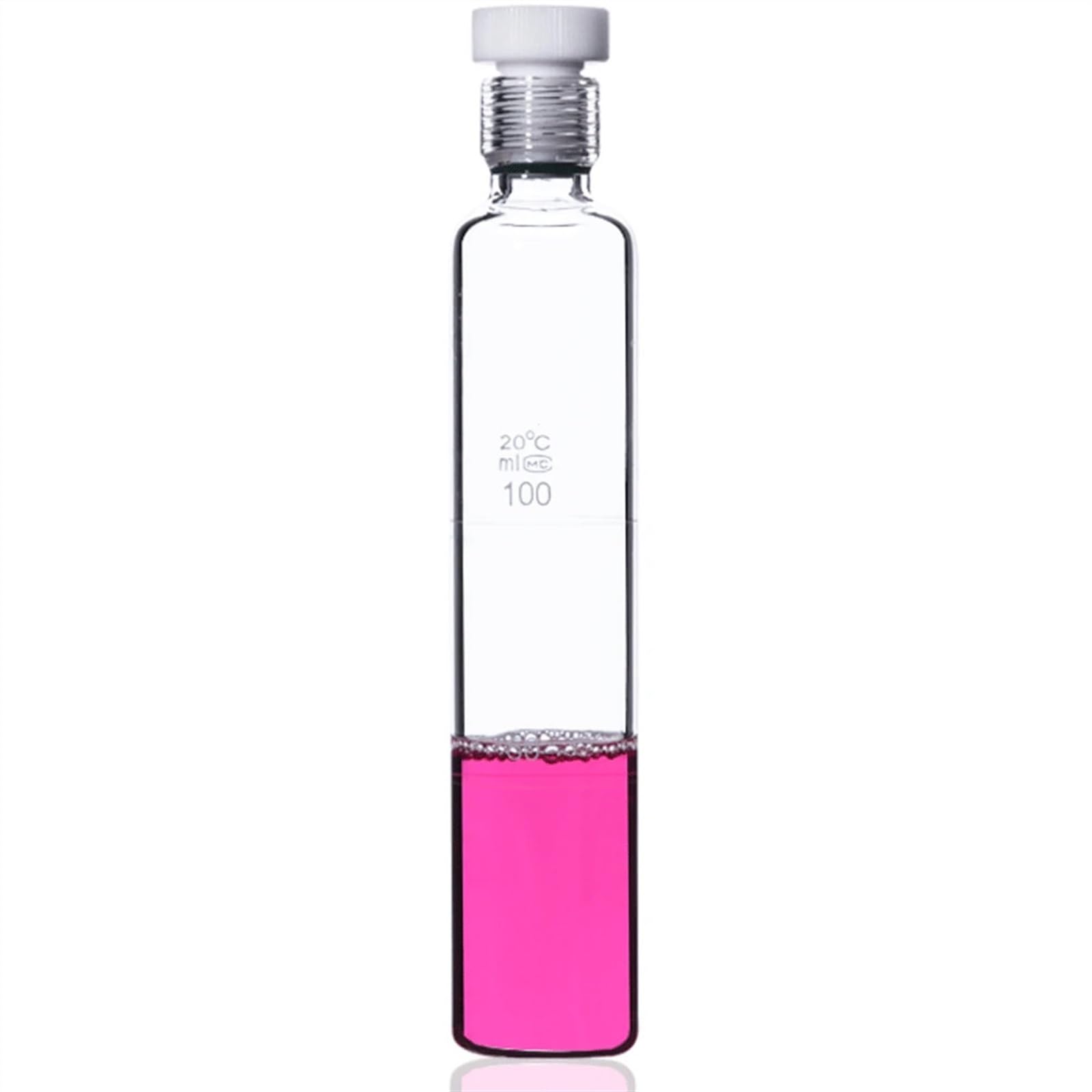 Tubo de ensayo graduado de vidrio grueso, 10 25 35 50 100ml, con cristalería de laboratorio, experiencia química(100ml redondo Bottom)
