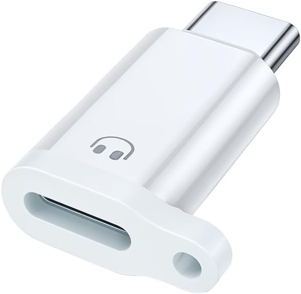 Lightning to USB C Audio Adapter with Lanyard Hole, Lightning Female to USB C Male Headphone Converter, Supports Line Control, Not for Charging/Data Transfer