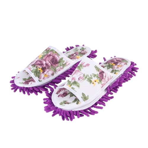DECORNIJIA Pantuflas Mopa Microfibra Absorbente para Zapatillas Quitapolvo Silenciosas y Antideslizantes para Reutilizables y Prácticas Talla