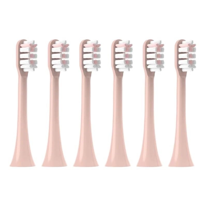 ZJgZmslcd Toothbrushes Head for SOOCAS X3/X3U/X3Pro/V1/X5/X1/D3/D3 Pro Sonic Colorful Toothbrush Soft Bristle Nozzles(6pink)