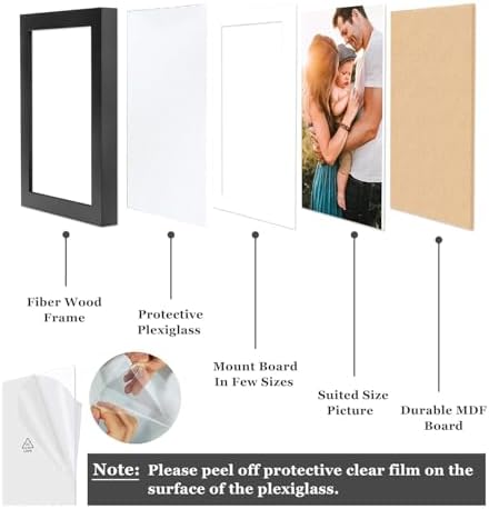 Art Street Set of 10 Individual Wall Photo Frame Black 5x7 Inches, with FREE hanging Accessories