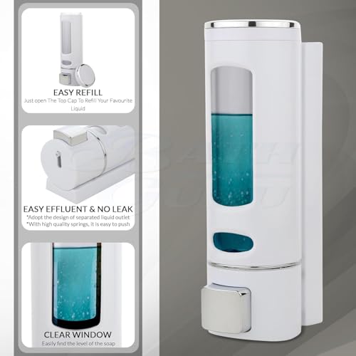 Image of b2 ABS Plastic Soap Dispenser for Bathroom Wall Mounted Shampoo Conditioner Hand Wash Gel Dispenser Liquid Soap Sanitizer Dispenser for Basin Kitchen Sink 400Ml (Modal - 2 (Pack of - 2))