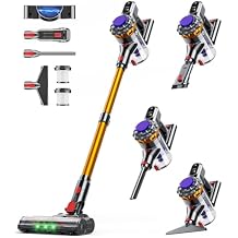 Cordless Vacuum Cleaner, 550W 45KPA 65Mins Vacuum Cleaners for Home, Stick Vacuum with Self-Standing, LED Display & Anti-Tangle Wireless Vacumm, Lightweight Vacuum for Pet Hair Carpet Floor