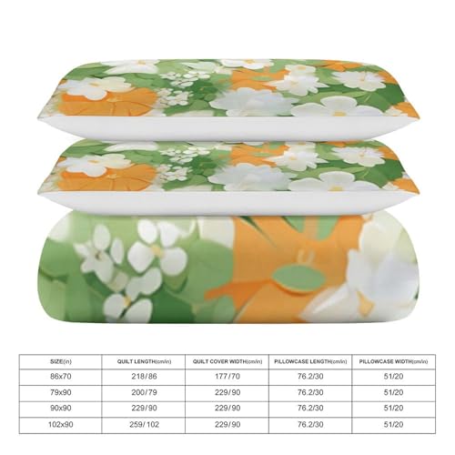 Juego de ropa de cama de 3 piezas con diseño de flores y mariposas con funda de almohada 4